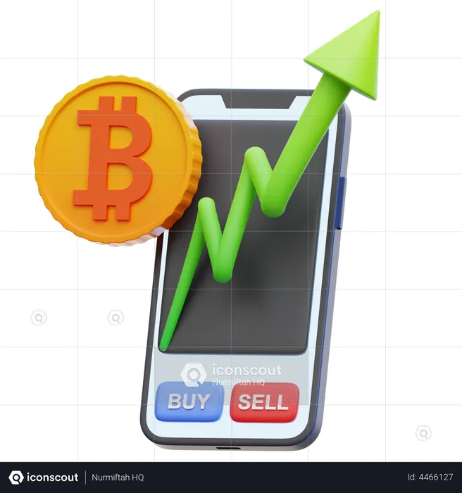 Bitcoin-Wachstum  3D Illustration