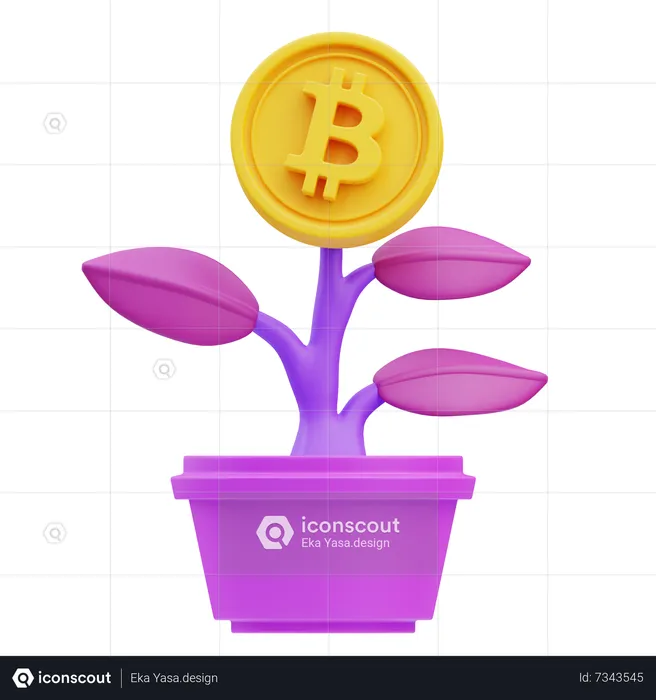 Bitcoin-Wachstum  3D Icon