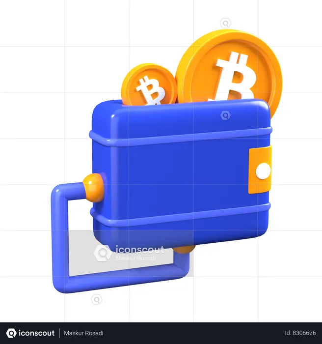 Bitcoin wallet  3D Icon