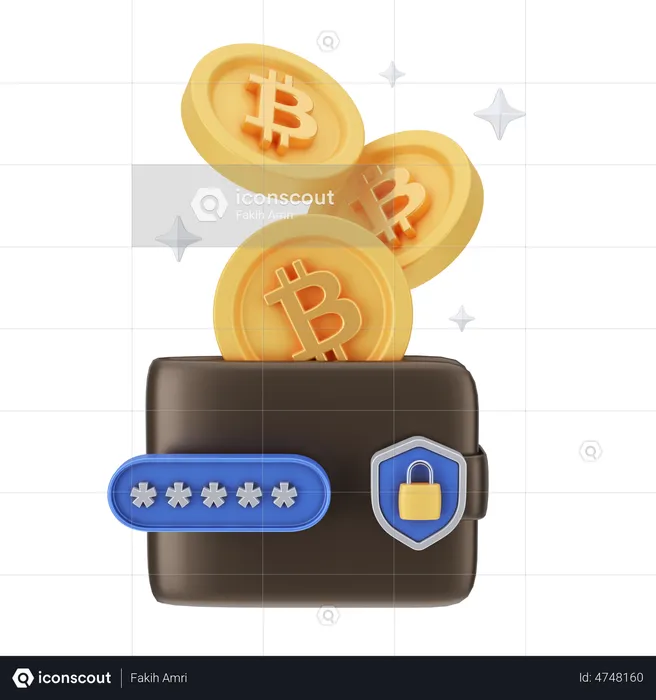 Bitcoin Wallet  3D Illustration