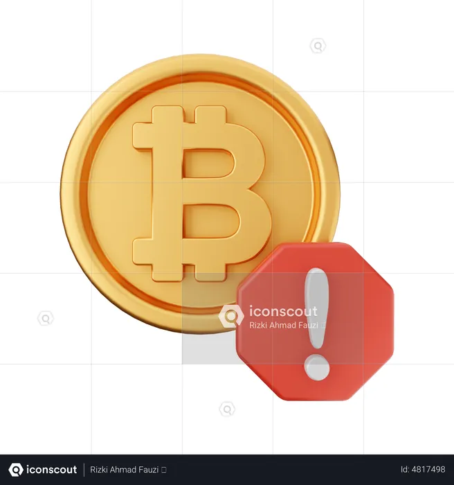 Bitcoin Warning  3D Icon