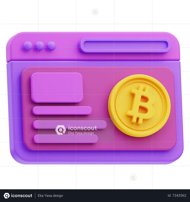 Bitcoin Website  3D Icon