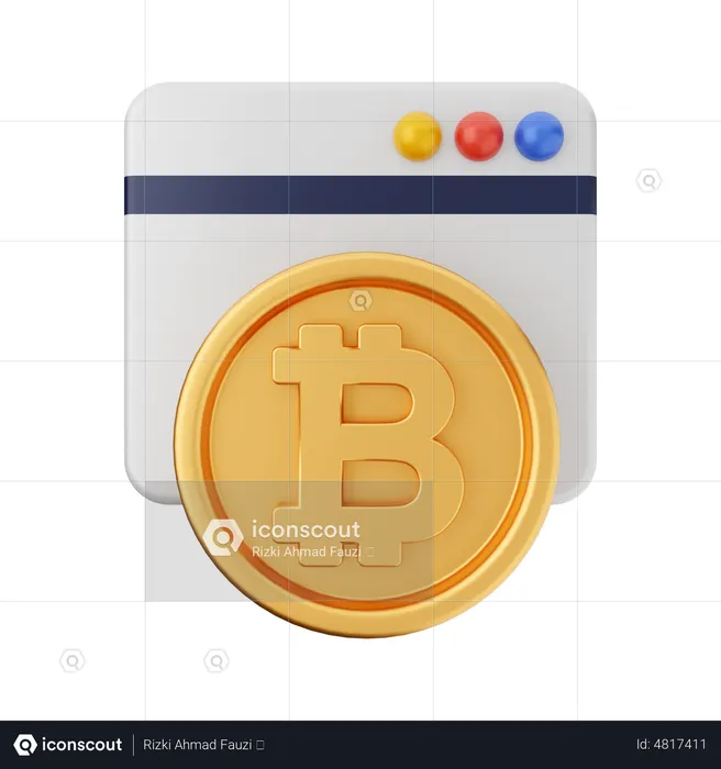 Bitcoin Website  3D Icon