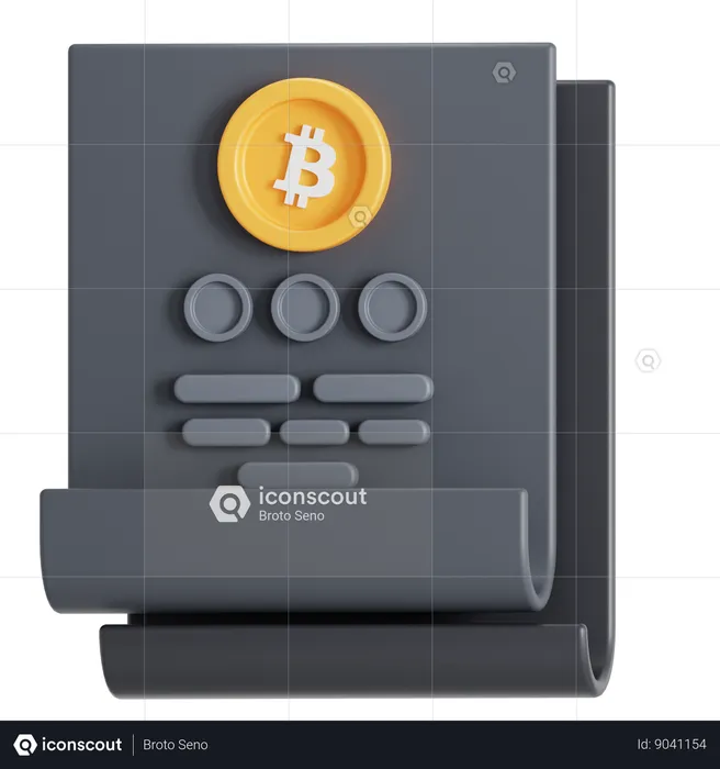 Bitcoin whitepaper  3D Icon