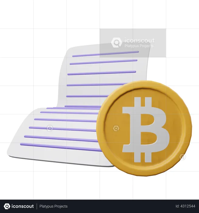 Bitcoin Whitepaper  3D Illustration