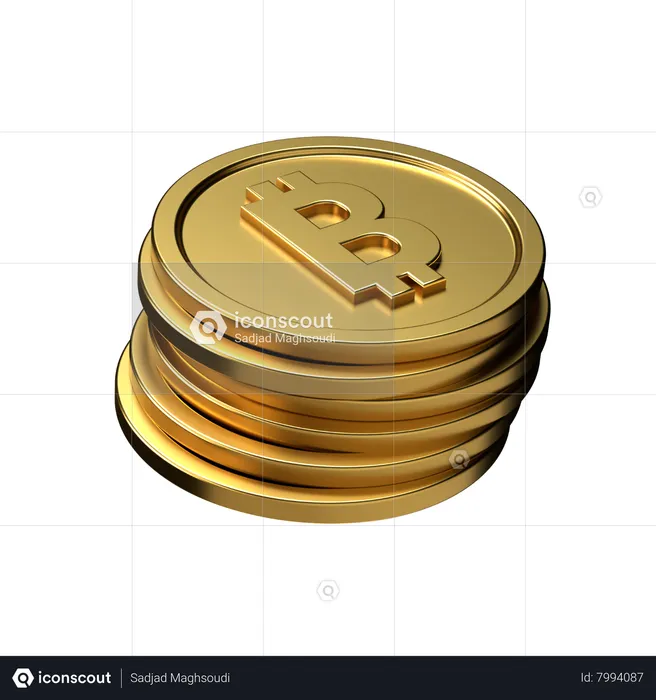 Bitcoins  3D Icon