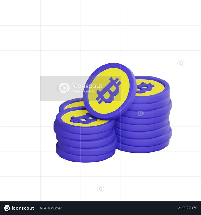 Bitcoins  3D Illustration