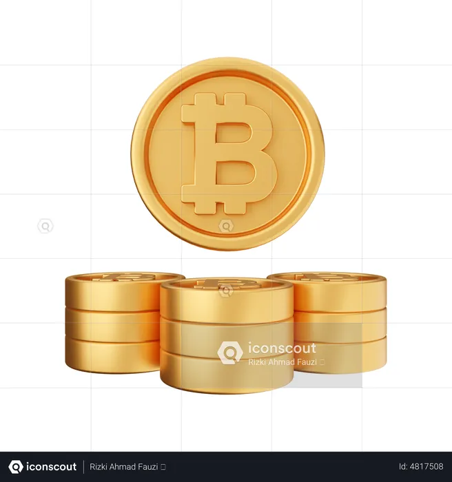 Bitcoins  3D Icon