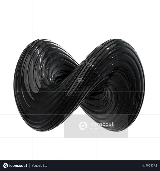 Black Abstract Shape  3D Icon