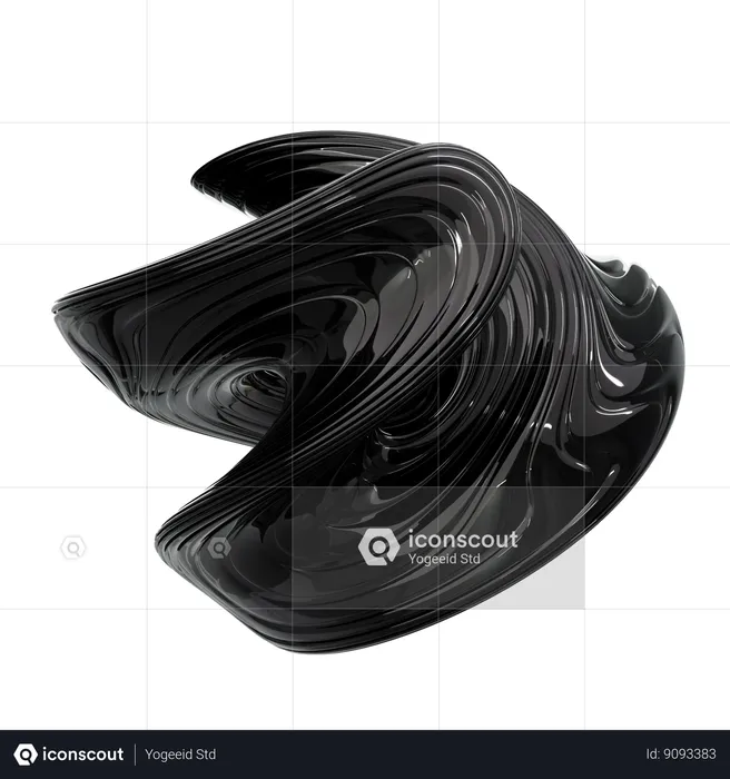 Black Abstract Shape  3D Icon