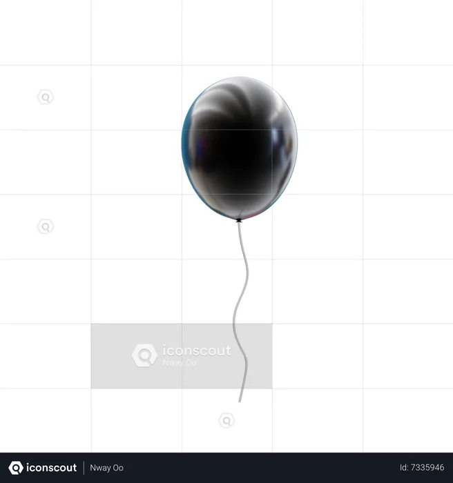 Black balloon  3D Icon