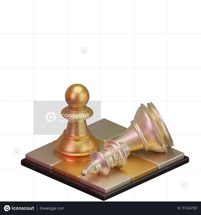 Black Bishop kill White pawn  3D Icon