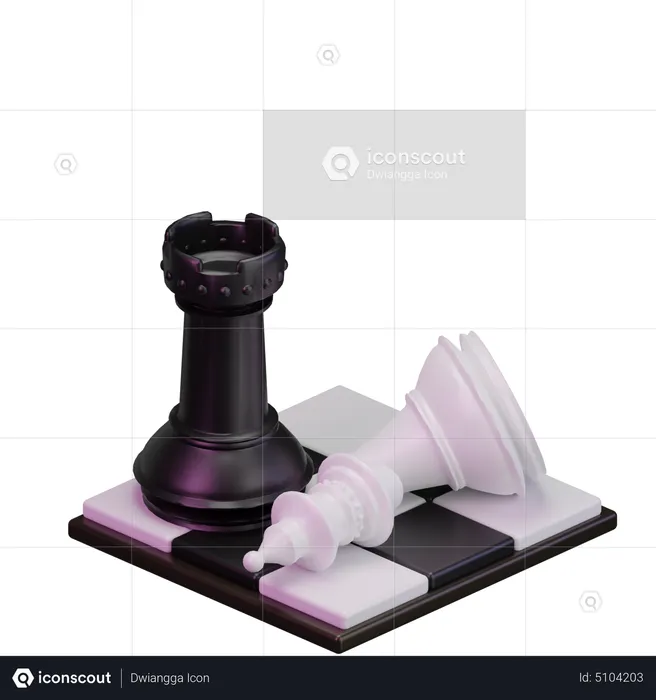 Black Bishop kill White Rook  3D Icon