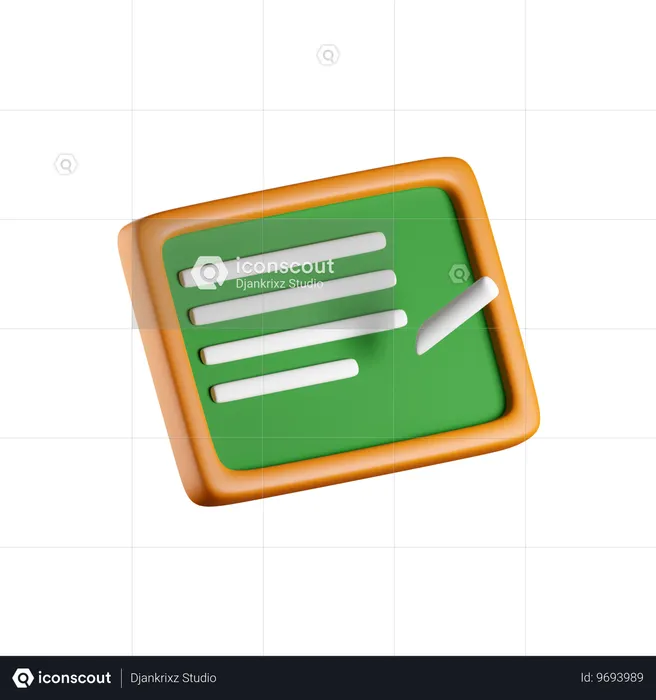 Black Board  3D Icon