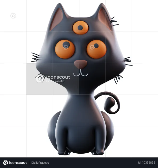 黒猫  3D Icon