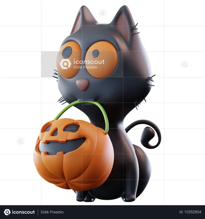 黒猫  3D Icon