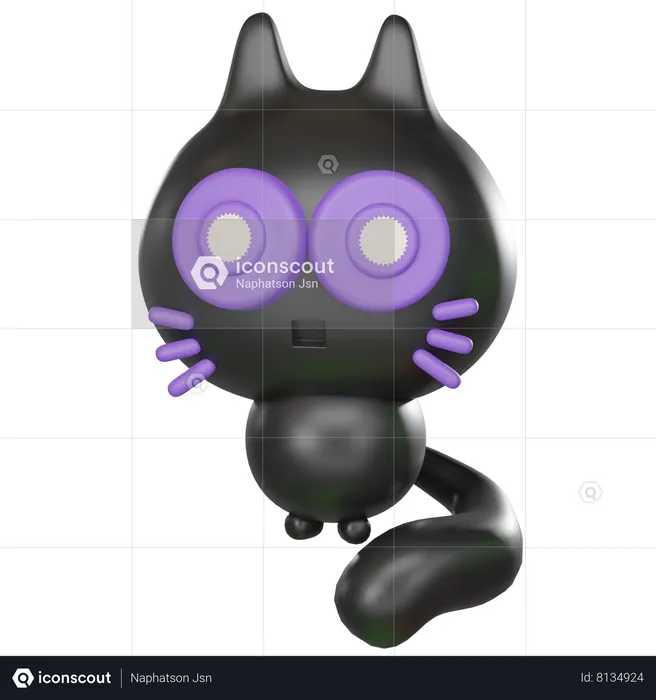 Black Cat  3D Icon