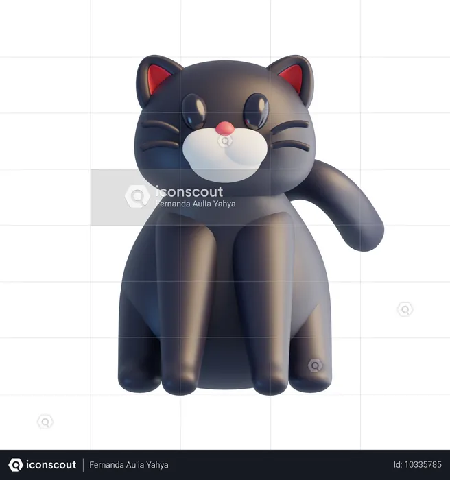 Black Cat  3D Icon