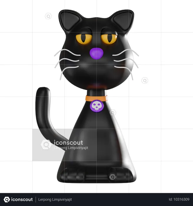 Black cat  3D Icon