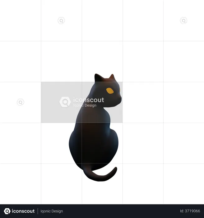 Black Cat  3D Illustration