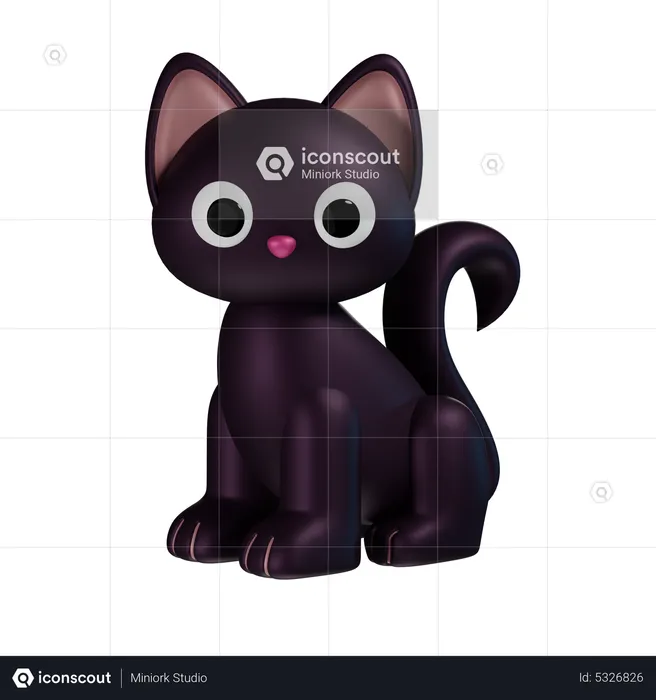 Black cat  3D Icon