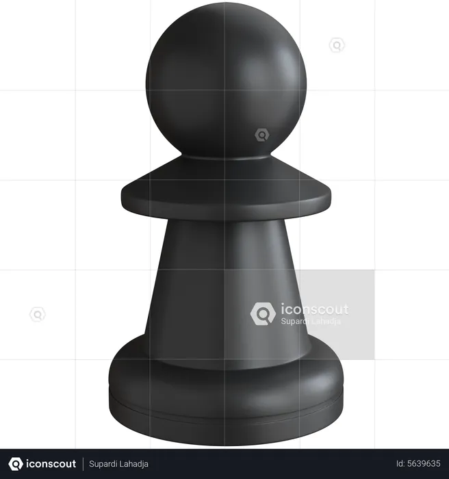 Black Chess Pawn  3D Icon