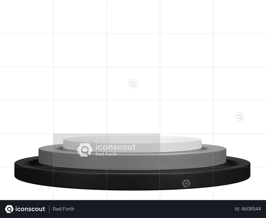 Black circle podium  3D Illustration