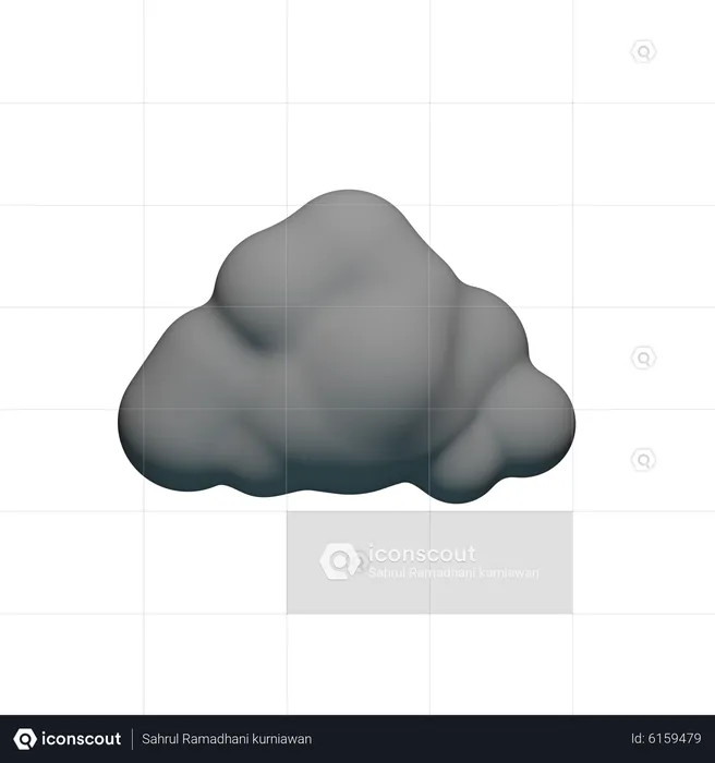Black Clouds  3D Icon