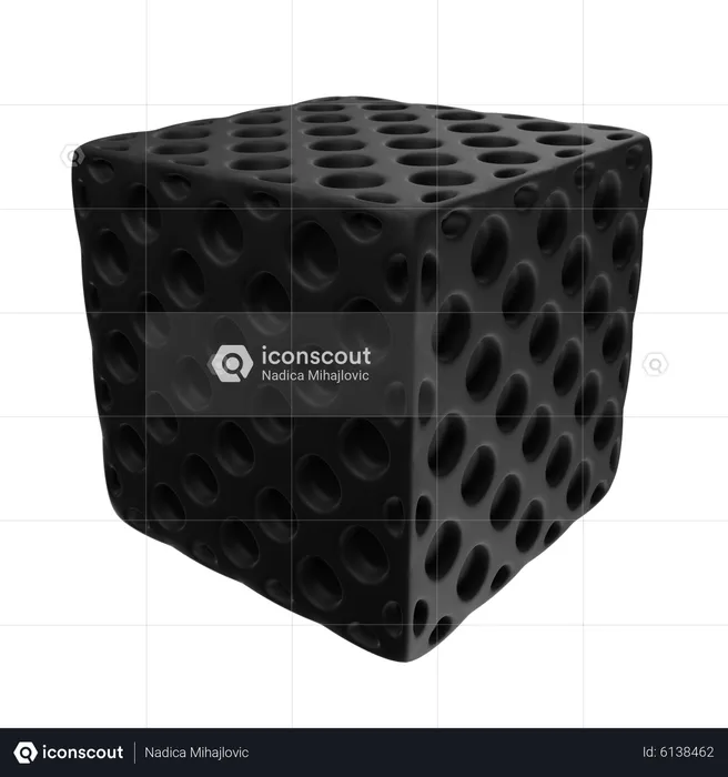 Black Cube  3D Icon