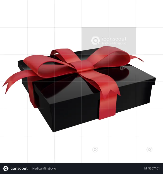 Black Elegant Gift  3D Icon