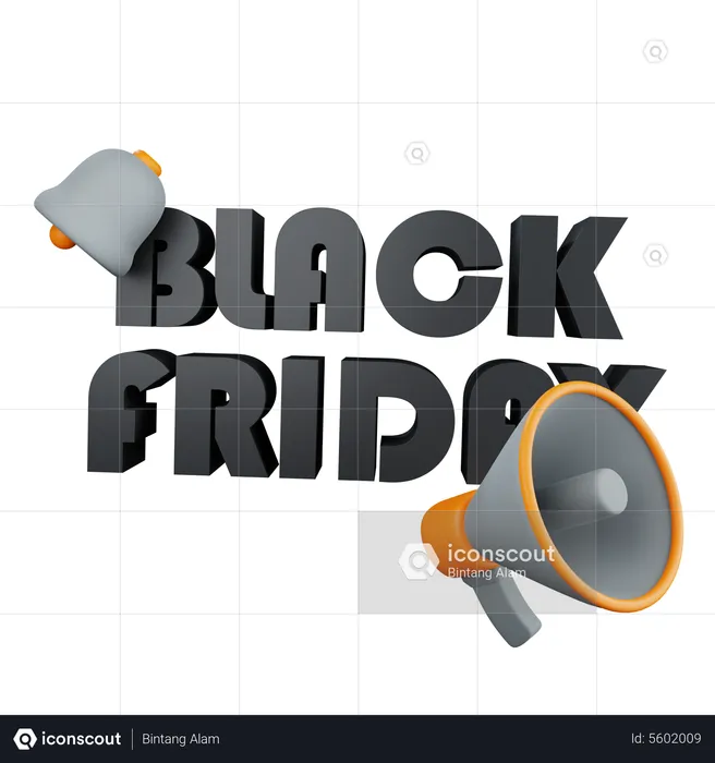 Black Firday Announcement  3D Icon