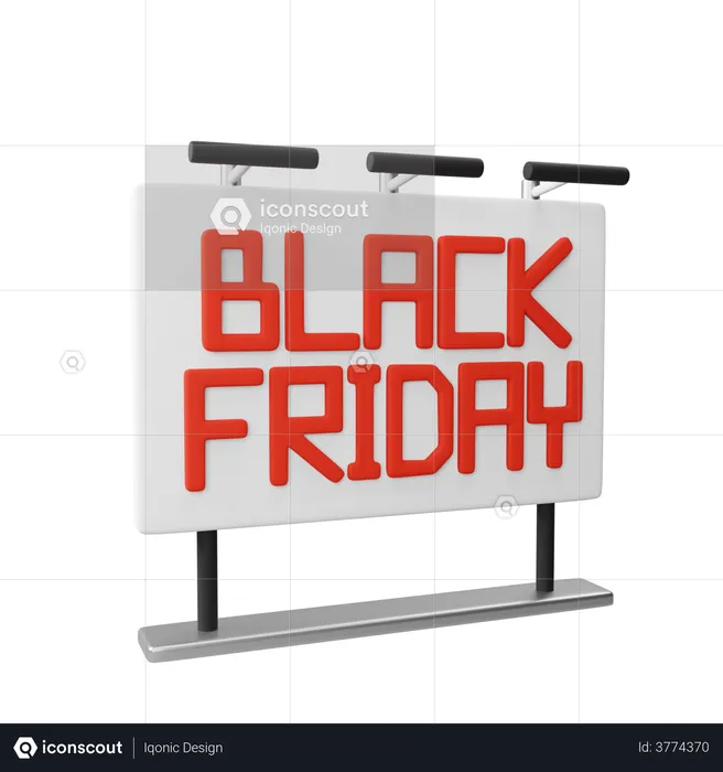 Black Friday Advertising Board  3D Illustration