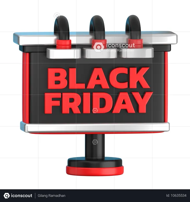 Ankündigungstafel für den Black Friday  3D Icon