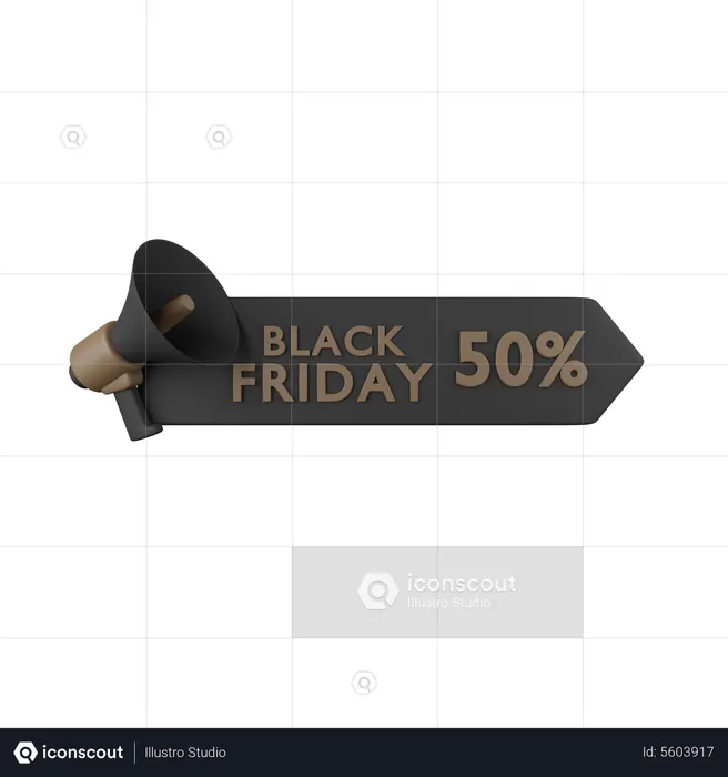 Black Friday Announcement  3D Icon