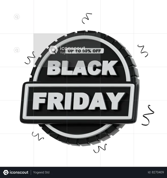 Black Friday Badge  3D Icon