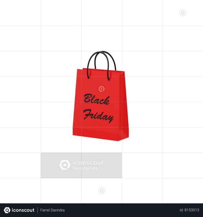 Black Friday Bag  3D Icon