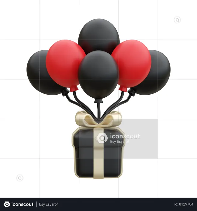 Black Friday Balloon  3D Icon