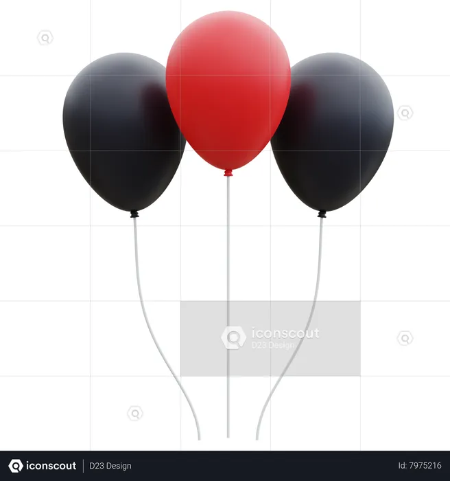 Black Friday Balloon  3D Icon
