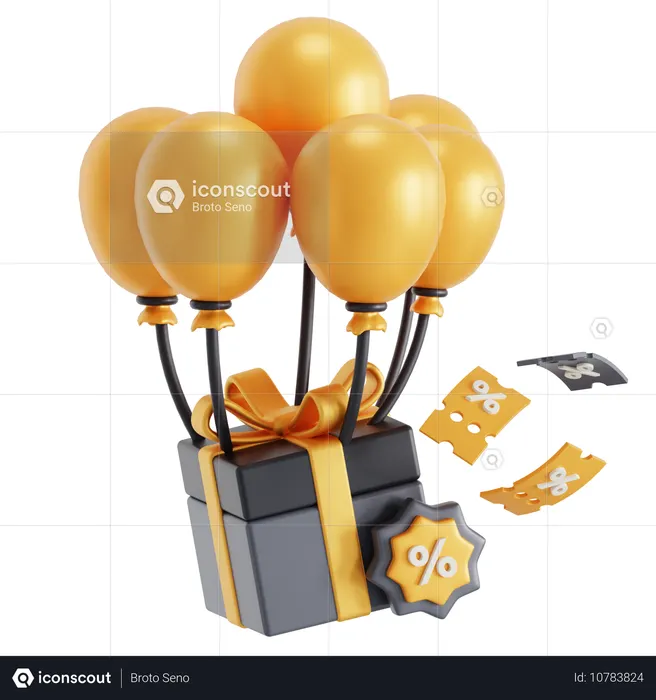 Black Friday Baloon  3D Icon