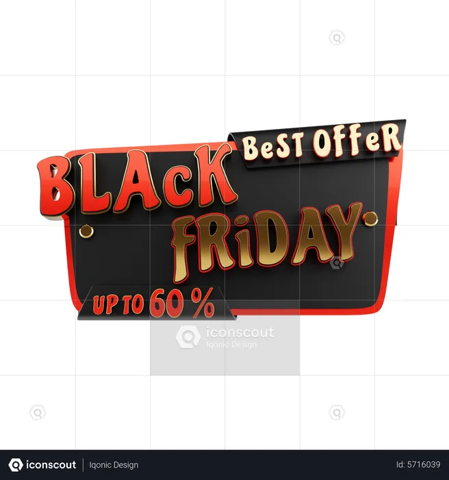 Black Friday Best Offer  3D Icon