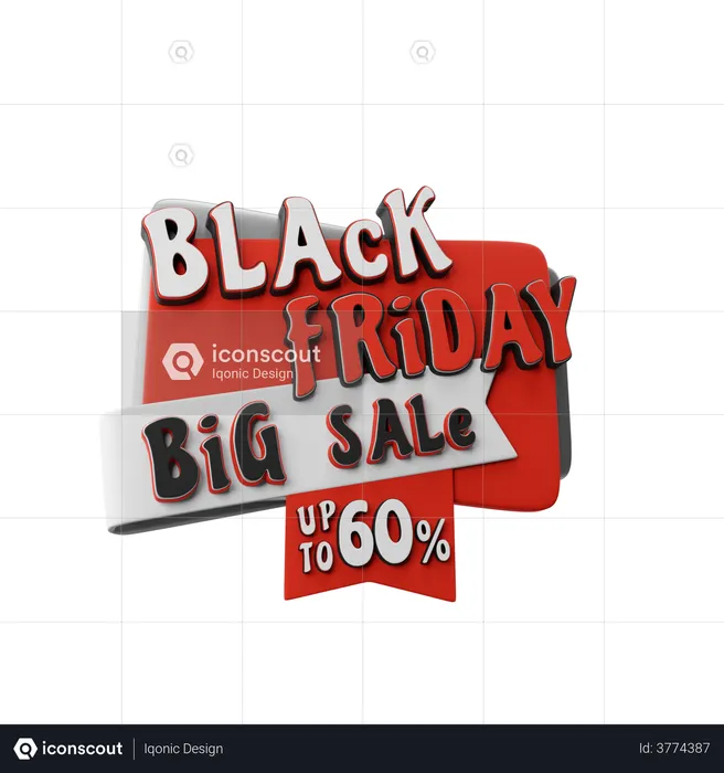 Black Friday Big Sale  3D Illustration