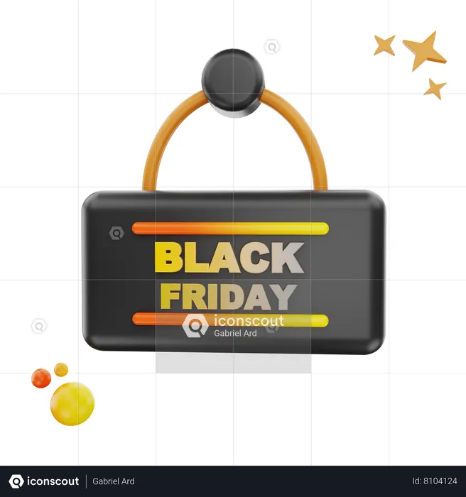 Black Friday Board  3D Icon