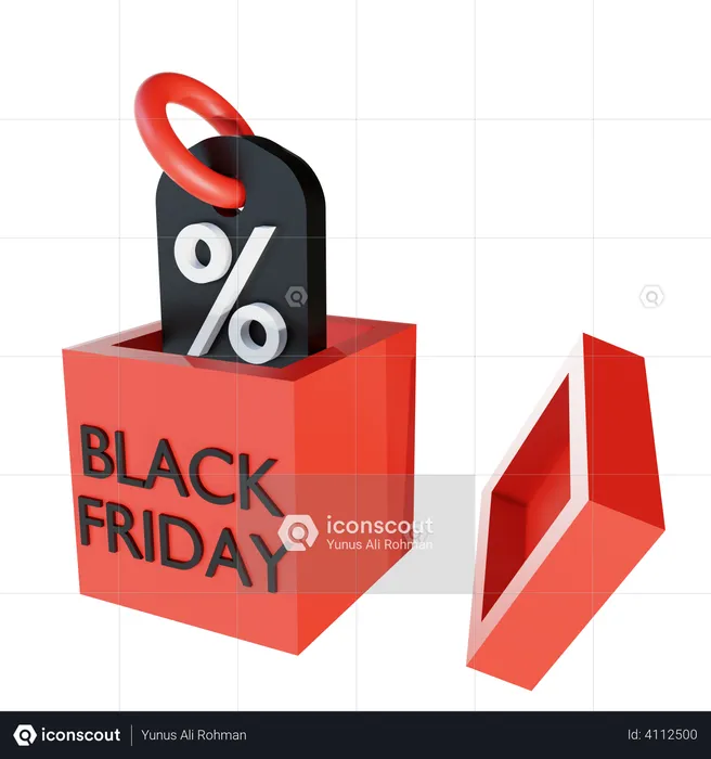 Black Friday box  3D Illustration