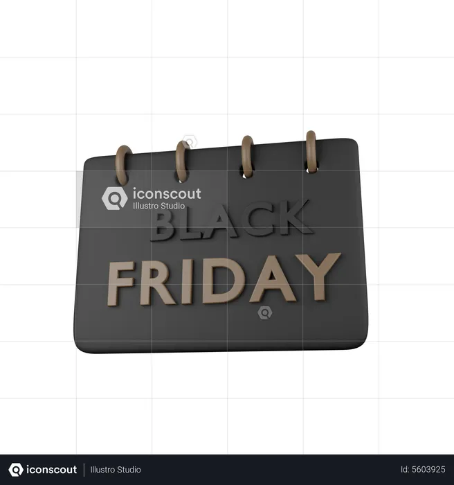 Black Friday Calendar  3D Icon