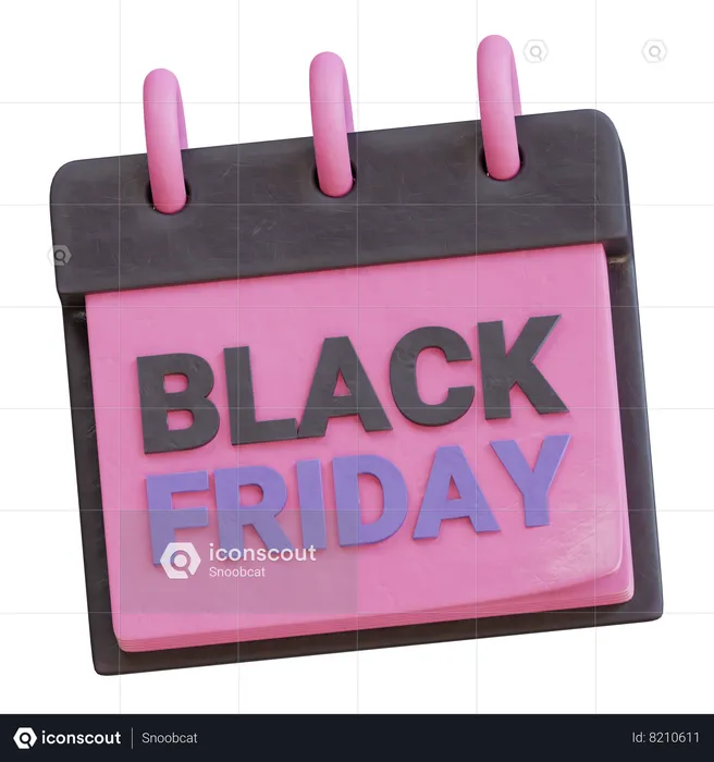 Black Friday Calendar  3D Icon