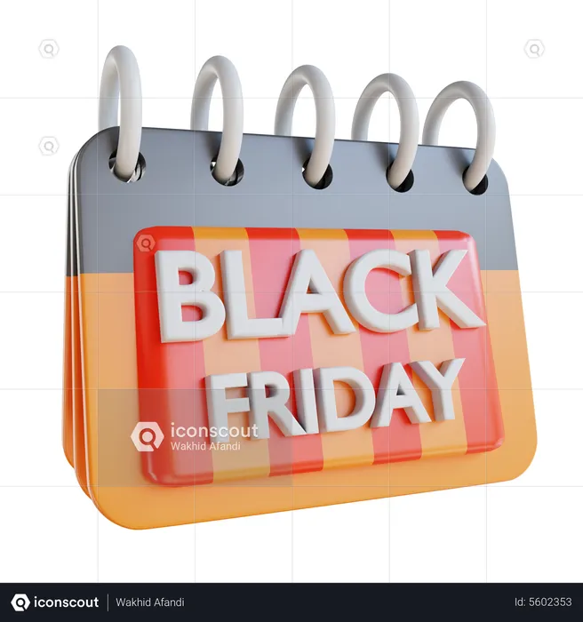 Black Friday Calendar  3D Icon