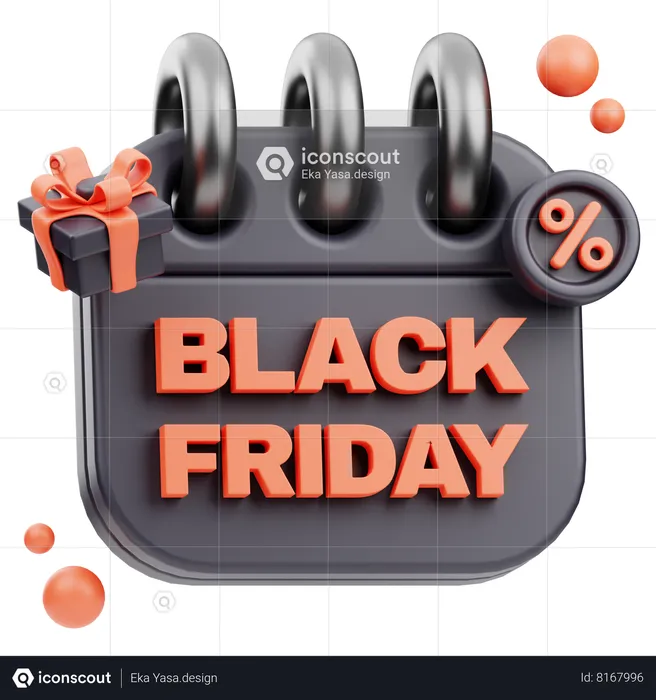 Black Friday Calendar  3D Icon