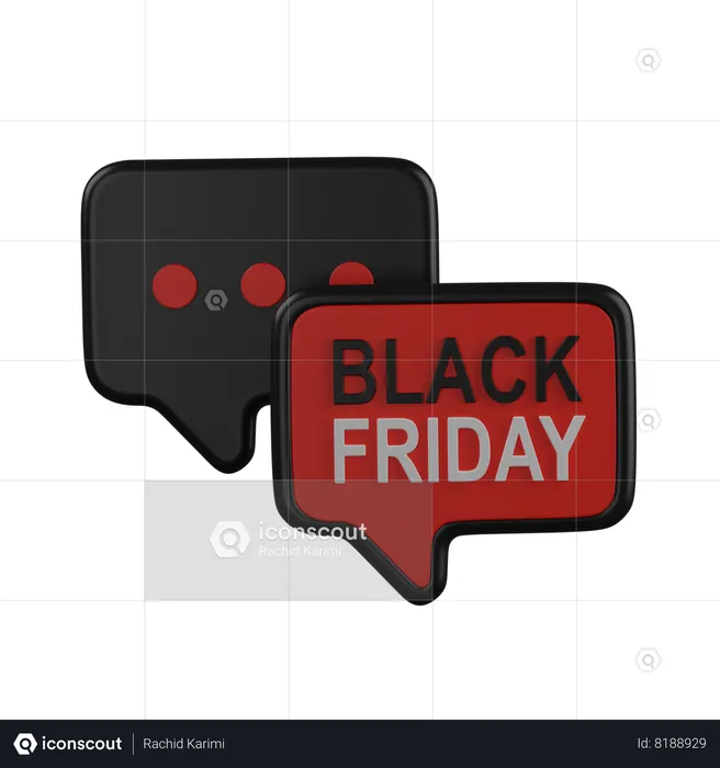 Black Friday Chat  3D Icon