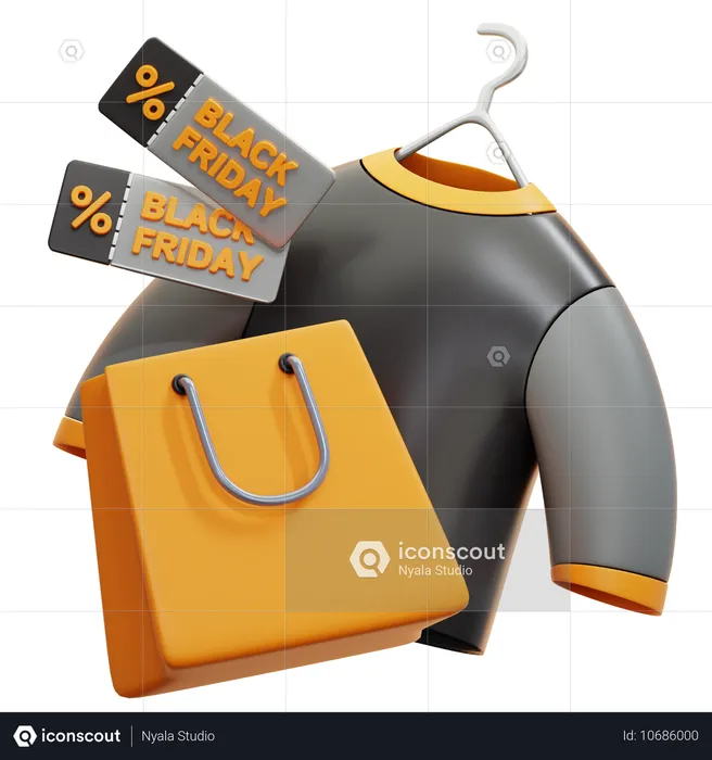 Black Friday Clothing Sale  3D Icon