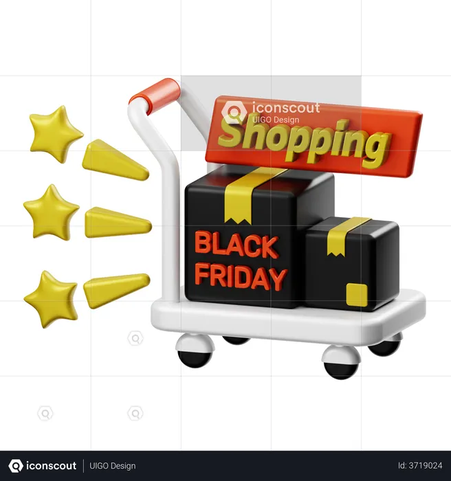 Black Friday Delivery  3D Illustration